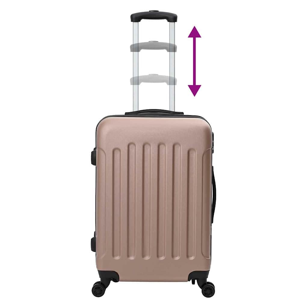 vidaXL Walizka 3 pcs Różowe złoto 50 x 31 x 78 cm Plastik ABS, Towarzysz podróży, wytrzymała, prostokątna walizka, bagaż, torba na lot, organizator na weekend
