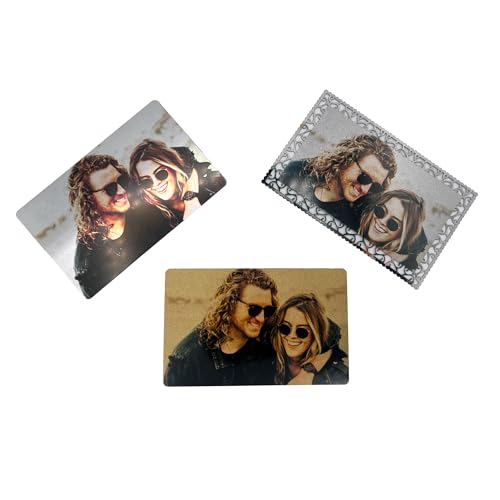 [2-PACK] Personalized Wallet Insert Metal Card with picture Gift | Custom Business Cards designs