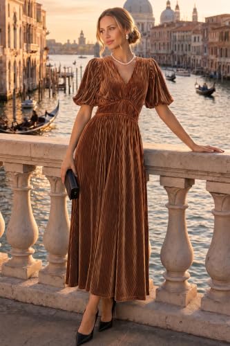 Image of Maxigerui Women's Velvet Maxi Dress Formal Dresses for Wedding Guest Dress