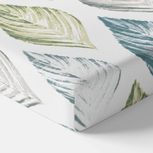 Image of LORETO - A QUALITY LINEN BRAND 186 TC 100% Pure Cotton Single Fitted Bedsheet with Pillow Cover for 36x78 inch Mattress, All-Around Elastic, Fits up to 8 Inch Depth, Teal Blue & Green