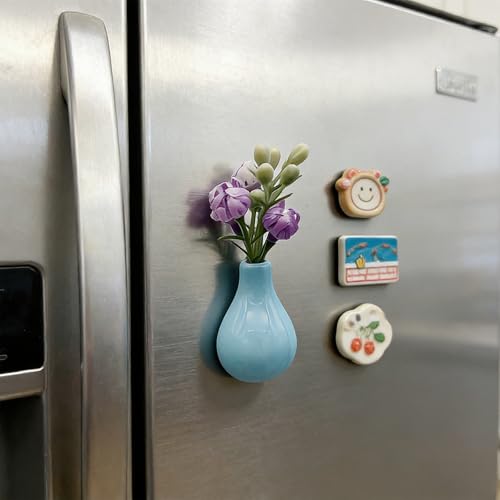 8 imanes mini jarrón de cerámica para refrigerador miniatura 5