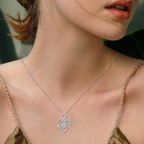 Image of Sterling Silver Pendant Necklace Charms Hypoallergenic Fashion Jewelry Dainty Valentines Day Birthday Gift for Women