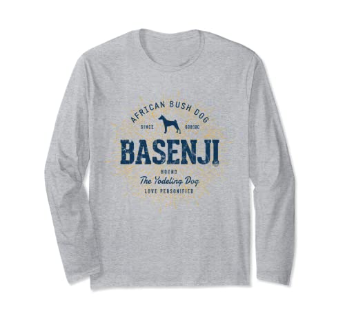 Vintage Basenji Retro Long Sleeve T-Shirt, Black