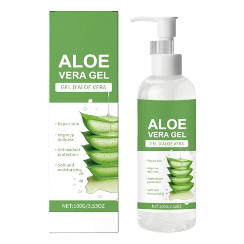 Gel de aloe ve-ra, hidratación después de la reparación del sol aloe gel, 100 g de hidratante de la cara líquido, fórmula sin parar, alimento natural de la piel, ideal para hombres y mujeres