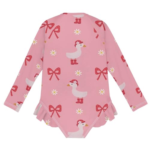 Image of Girls One Piece Swimsuits Long Sleeve Swimsuit Zipper Bathing Suits Swimwear