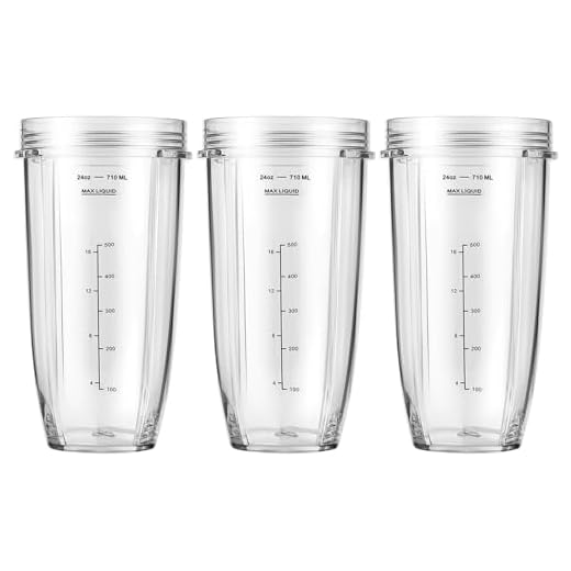 MEET JUICE 3-Pack 24oz Ninja Blender Cups, Blender Replacement Parts Compatible with Ninja Auto-iQ Series Blenders BL480 BL481 BL482 BL640 BL682 BL2012 BN801