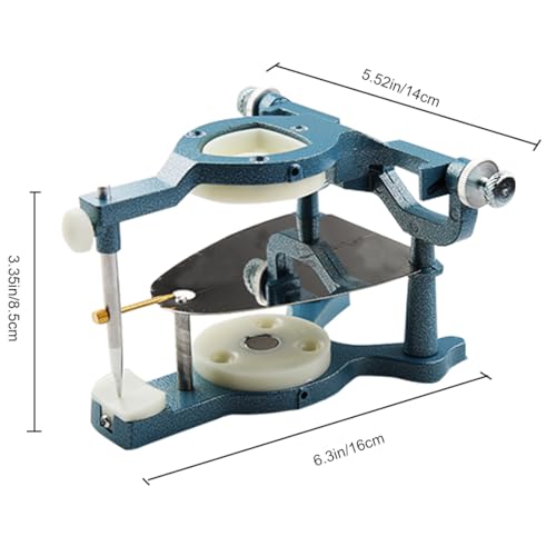 Image of Dental Magnetic Articulator Blue Adjustable Denture Articulator Dental Lab Instruments Large Size Type C Articulator for Clinic, Dentists and Student (Blue)