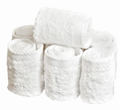 Beauty Pro - Esthetician Towels for Facials and Spa Treatments - Premium White Salon Face Wrap Cloths for Hot Towel Services, Massage, and Professional Skincare Use - (6 Count)