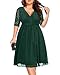Pinup Fashion Emerald Green Dress Women Plus Size Bridesmaid Wedding Guest Short Prom Semi Formal Lace Chiffon Midi Dress