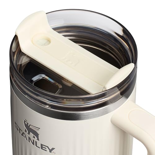 Image of STANLEY Quencher H2.0 Tumbler with Handle and Straw 40 oz | Flowstate 3-Position Lid | Cup Holder Compatible for Travel | Insulated Stainless Steel Cup | BPA-Free | Fluted Cream Gloss