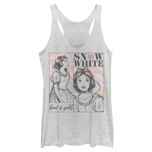 Débardeur Disney Snow Heart of Gold pour junior blanc chiné en coton mélangé doux taille M