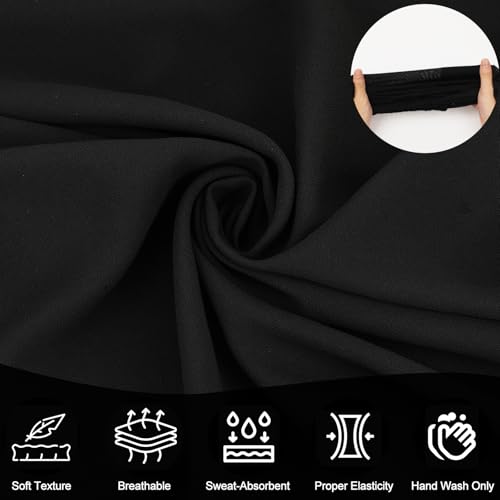 XEPST Instant Hijab for Women, Islamic Muslim Chiffon Hijab with Matching Tie Back Hijab Undercap Soft Instant Hijab Ready to Wear Solid Color Headscarf Turban Wrap Hijab Scarf for Women, Black4