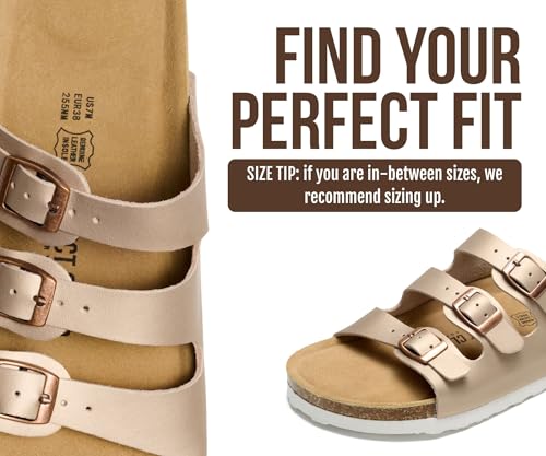 Image of Project Cloud 100% Genuine Leather Summer Sandals for Women 2026 - Memory Foam & Cork Footbed Beach Vacation Essentials Womens Sandals Comfortable Lightweight Slides for Women Footwear (Capri)