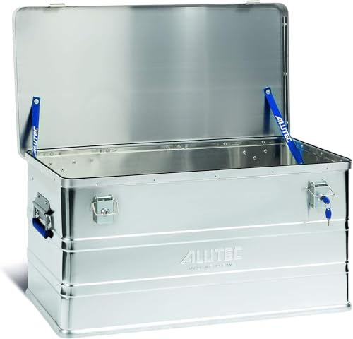 ALUTEC MÜNCHEN Aluminiumbox Classic 93 (Inhalt 93 ltr., Innenmaße (LxBxH) 750 X 350 X 355 mm/Außenmaße (LxBxH) 775 X 385 X 375 mm, Aufbewahrungsbox, Alubox) 11093