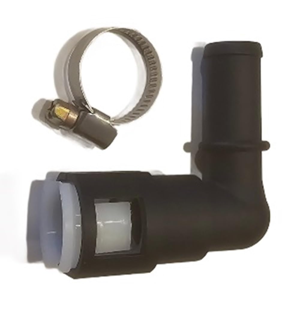 Upgraded 800-416 Stronger Than OEM Heater Core Coolant Hose Quick Disconnect 90 Degree Elbow Connector w/Clamp ONLY FITS: 5/8" Tube and 5/8" Heater Hose.
