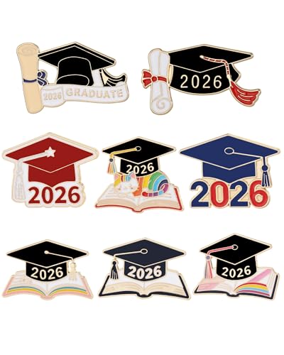Image of Graduation Pins Bulk with Storage Bag for Class of 2026 Graduation Cap Diploma Enamel Pins for Backpack Hat Jackets Congrat Grads Gifts for Students Teachers Classmates 2026 Graduation Party Favors