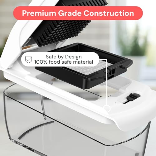 Fullstar Vegetable Chopper & Cutter - Slicer Dicer Spiralizer with Container for Food Veg Onion Cucumber Tomato Salad Potato French Fry - Kitchen Gadgets & Accessories (PRO 9-in-1, White) - Image 6