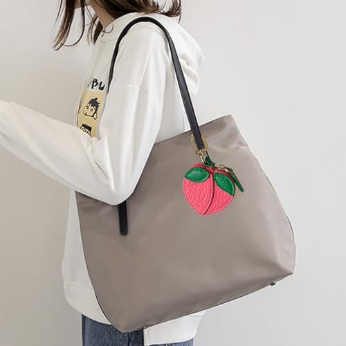 Image of 2.29 x 2.16 Inch Peach Fruit Bag Charm Cute Mini Coin Purse Keychain,Mini Leather Coin Pouch Change Purse for Backpack Decoration,Coin Peach Wallet Gifts for Girl Women
