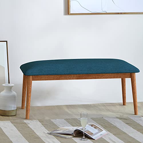 Image of Chumbak Jodhpur Bench - Mediterranian Blue (2 Seater Bench, Sheesham Wood, Blue)