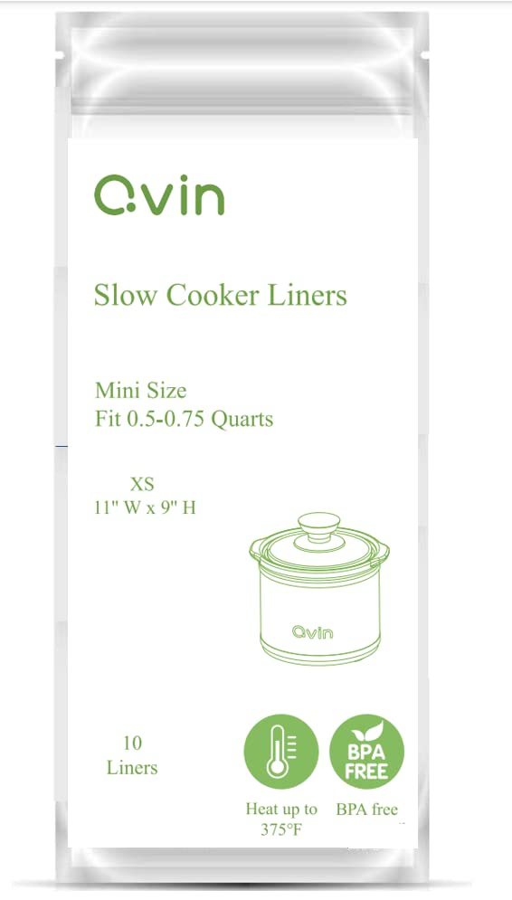Qvin Small Slow Cooker Liners BPA free and Easy Clean-Up Cooking Bags Fit 0 65QT small Slow Cooker