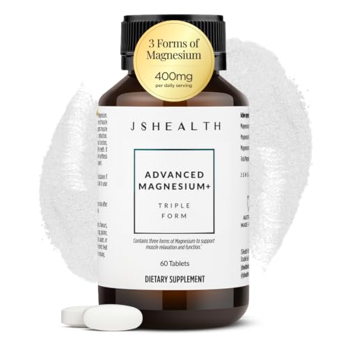 JSHealth Magnesium Supplement for Sleep. 400mg Triple-Form Glycinate