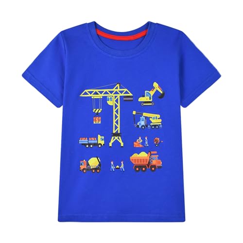 Image of HILEELANG Toddler Boy Short Sleeve Tee Shirts Summer Cotton Casual Graphic Crewneck Tshirt Packs