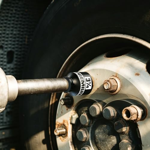 Image of 1 inch Drive Impact Socket Set, 3-1 /4 inch -4 inch Axle Nut Sockets, 6pcs Shallow Jumbo Sockets, SAE, 6 Point, Cr-V, Repair Tools for Installing and Removing Stubborn Spindle Nuts and Bolts