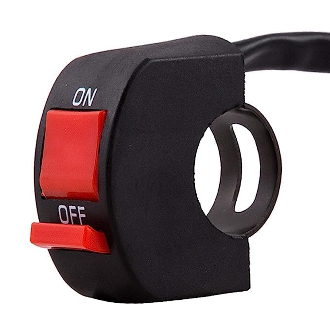 Autofy Accident Hazard Light All Purpose Universal Motorcycle Bike Handlebar Mount 7/8 Inch 22mm ON/Off Button Switch for Fog Light Headlight Flasher Scooters (12V DC) (On-Off Switch)-image-33