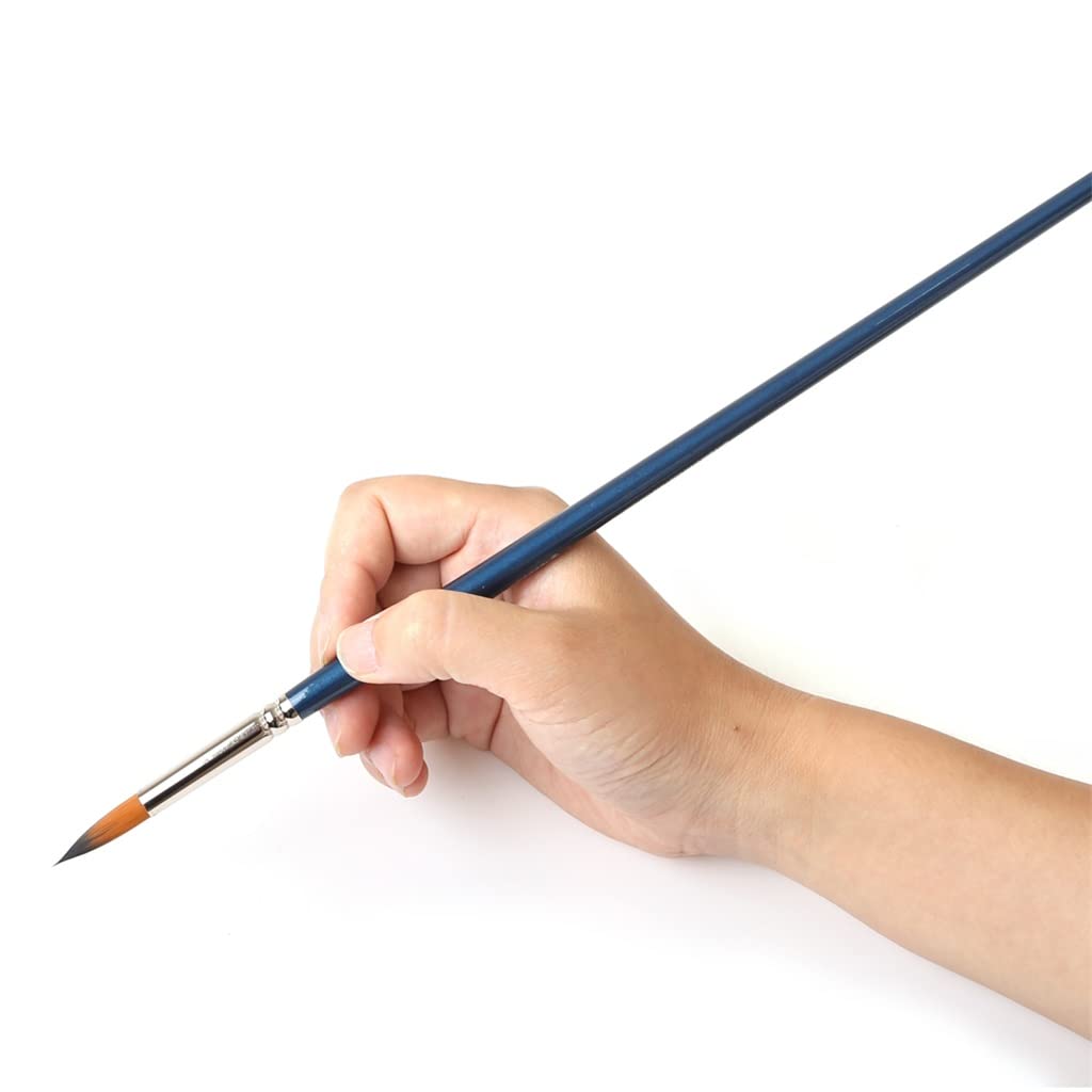 Ensemble De 9 Pinceaux À Pointe Ronde Et Pointue pour Aquarelle, Peinture À l'huile, Manche Long