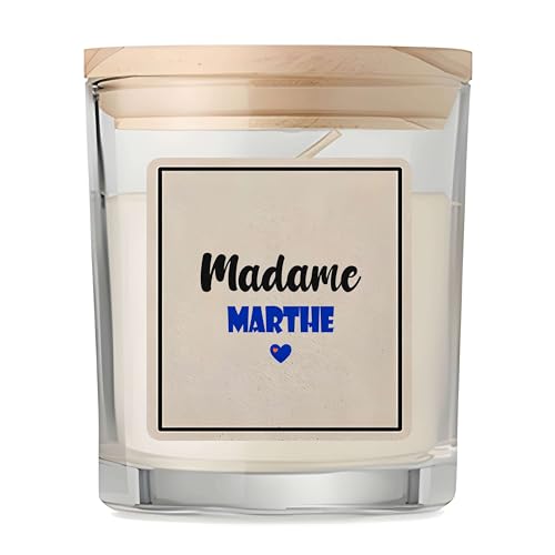 Bougie Madame Marthe bleue : idée cadeau anniversaire et fête originale