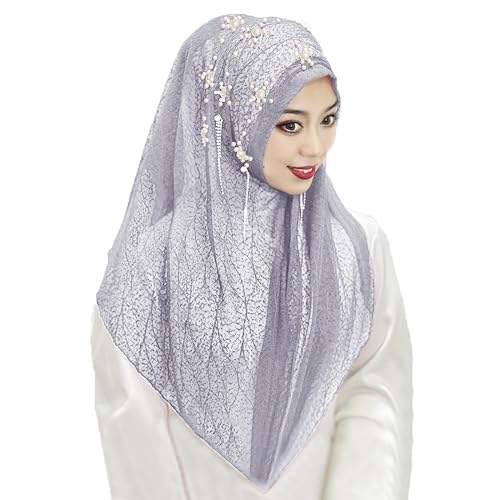 Muslim Hijab Head Wrap Scarf One Piece Hijab Rhinestone Hijab Scarf Shawl Wrap Hijab Turbans for Women Instant Hijab