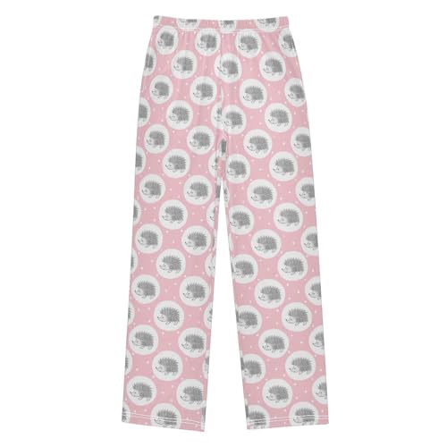 ZZXXB Hedgehog Polka Dot Boys Long Pants Soft Trousers Elastic Waist Kids Lounge Bottoms with Pockets S-XL