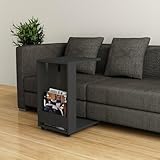 Dmora Couchtisch Haldus, Couchtisch, Zeitschriftenständer für Sofa, Wohnzimmerregal, 37 x 45 x 60 cm, Anthrazit