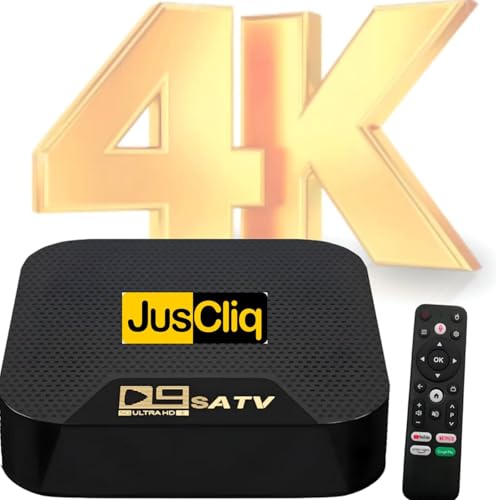 Image of Android TV Box D9 SATV, 4K Ultra HD, 4GB RAM 32GB Storage, Android 13.0, Dual Band WiFi 5, Bluetooth 5.0, Voice Remote Control, Black