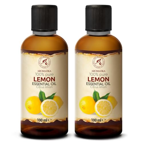 Aceite Esencial de Limón 2x100 ml   Citrus Limon   Natural y Puro   Aceites Esenciales para Difusores   Fragancias para el Hogar   Jabones y Velas   Sauna   Aroma Cítrico   Aromaterapia