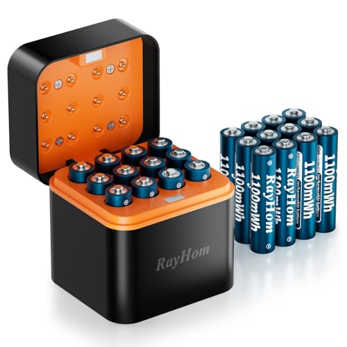 24-Pack Rechargeable AAA Lithium Batteries with Charger