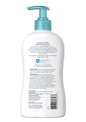 Cetaphil Baby Wash & Shampoo with Organic Calendula (400ml) - Image 3