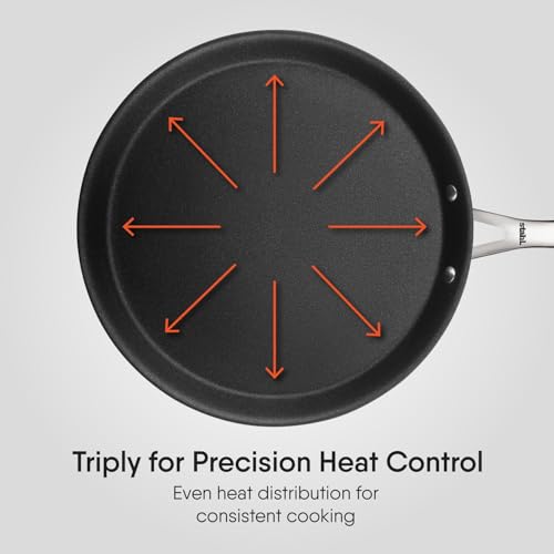 Image of Stahl Artisan Schild 30 cm Dosa Tawa Triply Stainless Steel + PEEK-Reinforced Non-Stick Dosa Tawa | Induction & Gas Compatible | Manufacturer Warranty