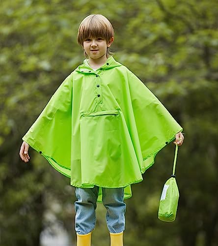 Image of SaphiRose Lightweight Kids Rain Poncho Jacket Waterproof Outwear Rain Coat