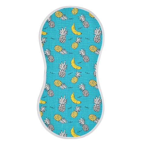 Animal Fur Fruit Pineapple Banana Cotton Baby Burp Cloth Soft and Absorbent wash rag for Unisex Set of 2, 22x11in2