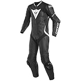 Austauschbare Slider Dainese Lederkombi mit Protektoren Motorradkombi 1 Teiler Laguna SECA 4 Kombi 1-TLG, perforiert schwarz/weiß 54, Herren, Sportler, Sommer, Leder