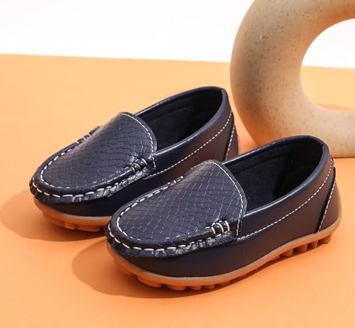 image for LONSOEN Toddler/Little Kid Boys Girls Soft Synthetic Leather Loafer Sl