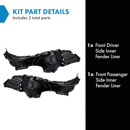 Image of TRQ Front Inner Fender Liner Set Compatible with 2020-2022 Toyota Corolla TO1248232 TO1249232