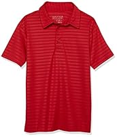 Nautica Big Boys Active Short Sleeve Performance Embossed Striped Polo, Red, 18-20