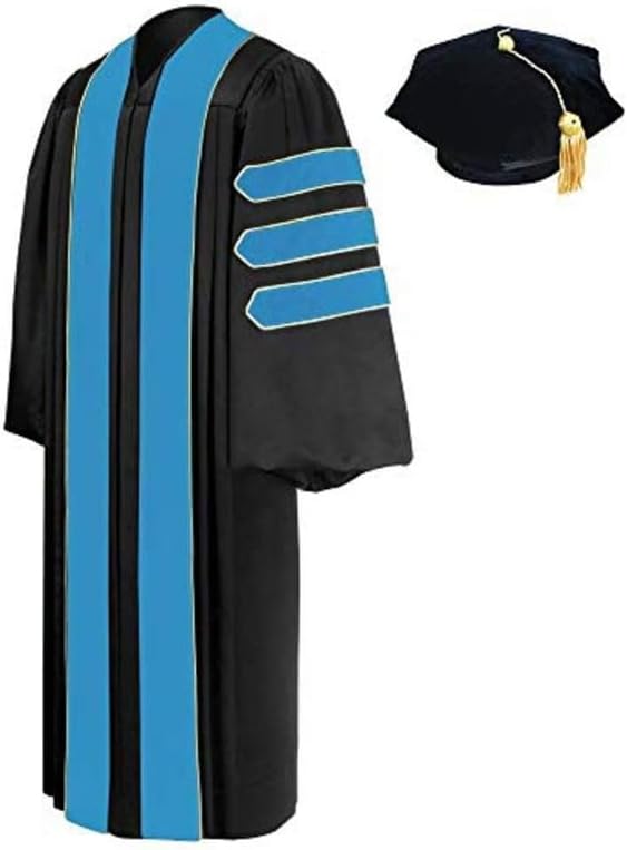 CLERKMANS Unisex Education Doctoral Graduation Gown with 4,6,or 8 Sided Tam