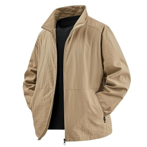 Veste imperméable homme col montant anti-vent pour pluie fine