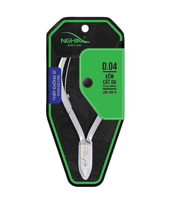 NGHIA Cuticle Nipper - D-04 JAW 12 | Stainless Steel | Durable and Sharp | Ergonomic Design | Grey Plated | Ideal for Salons and Home Use
