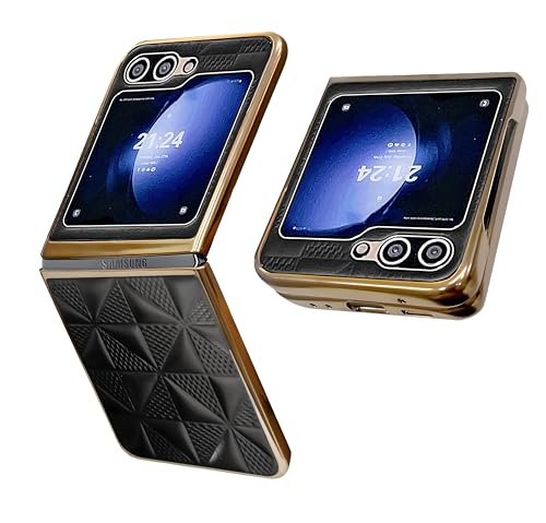 Image of A rtistque Premium Pu Leather Back Cover Case for Samsung Galaxy Z Flip 5 | Drop Protection | Smooth Grip | Raised Camera Edges - Black