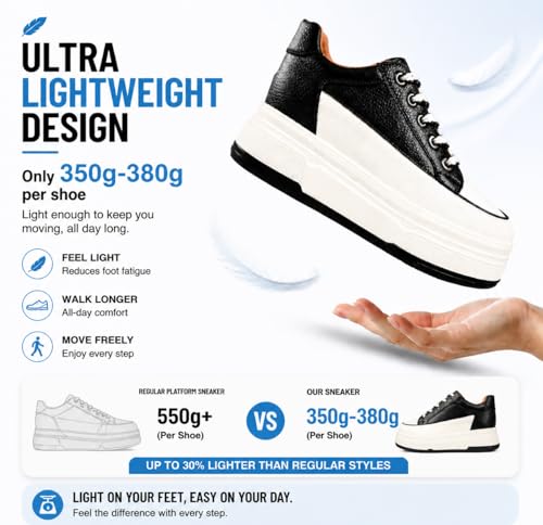 Image of Platform Sneakers for Women Chunky Casual Lace Up Comfort Shoes