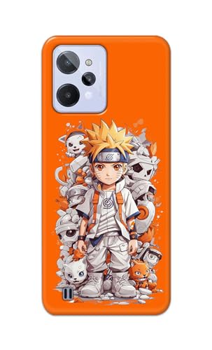 Image of Plastic Printfidaa Printed Hard Back Cover Case For Realme C31 Back Cover (Famous Anime Cartoon Character) -112,Orange